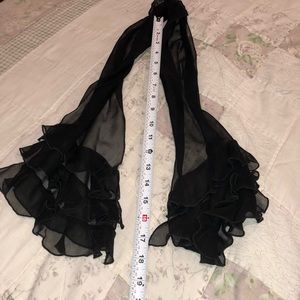 Black ruffle Elizabeth Gillette scarf